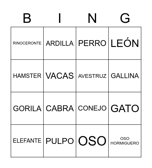 PAULINO TE VAMOS A COMER Bingo Card
