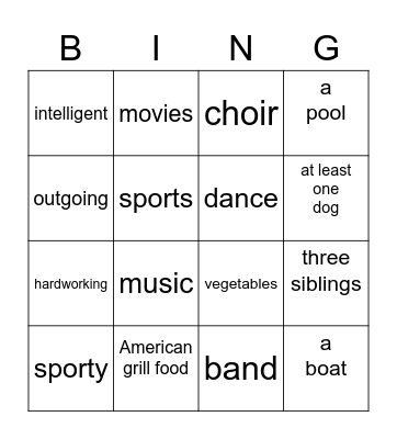Brendan Quesada- Spanish Bingo Card