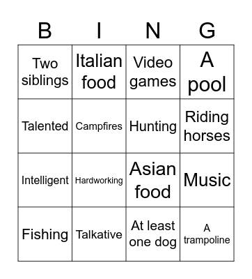 Mylie Sharp Bingo Card