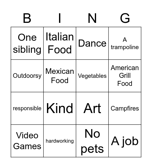 Daksh Bagga Bingo Card