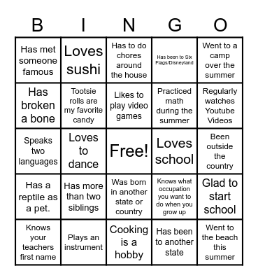 Impossible Bingo Card