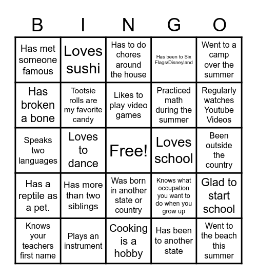 Impossible Bingo Card