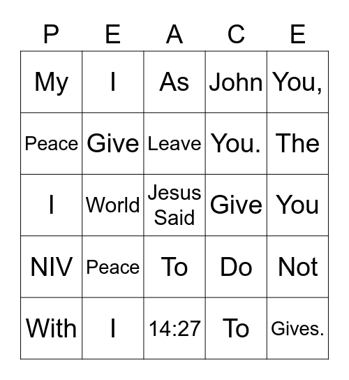 Ruth's Circle Bingo Card