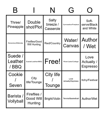 Take a Break! Bingo Card