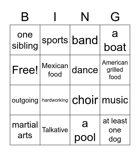 Krew Smith Bingo Card