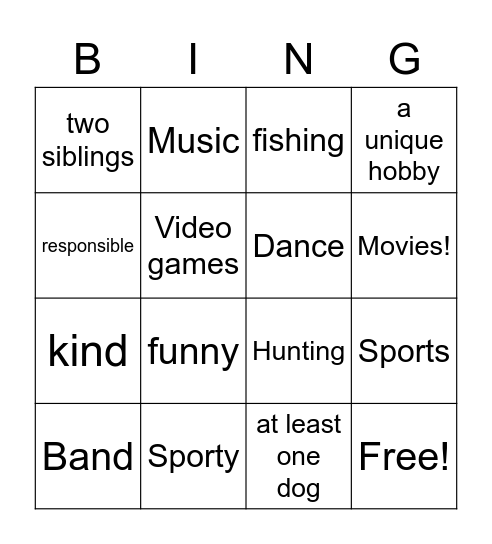 Kimmy Sperling Bingo Card