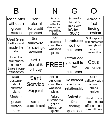 TGIF! Bingo Card