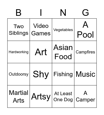 Ryan Pizillo Bingo Card