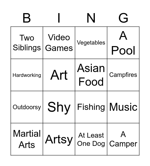 Ryan Pizillo Bingo Card