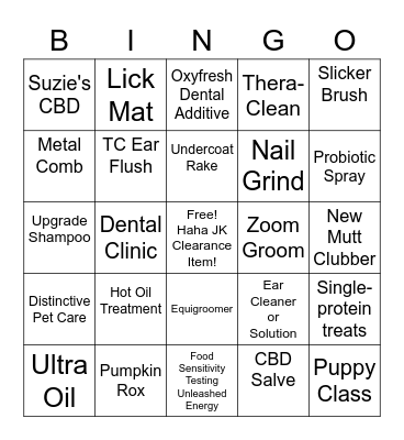 Product Knowledge Sales Challenge Bingo Card