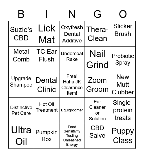 Product Knowledge Sales Challenge Bingo Card