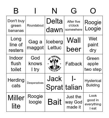 Papaw's Greatest Hits Bingo Card