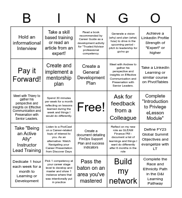 Mark Roberts Bingo Card