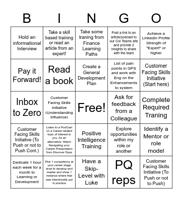 Amy's Bingo Card Bingo Card