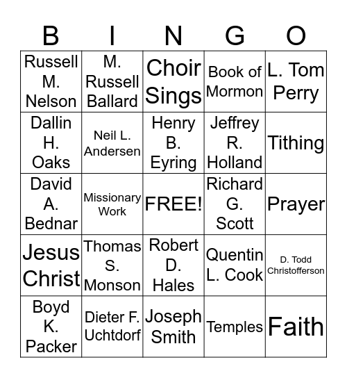 Apostle Bingo 