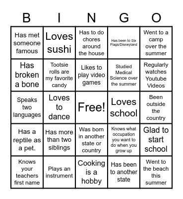 Impossible Bingo Card