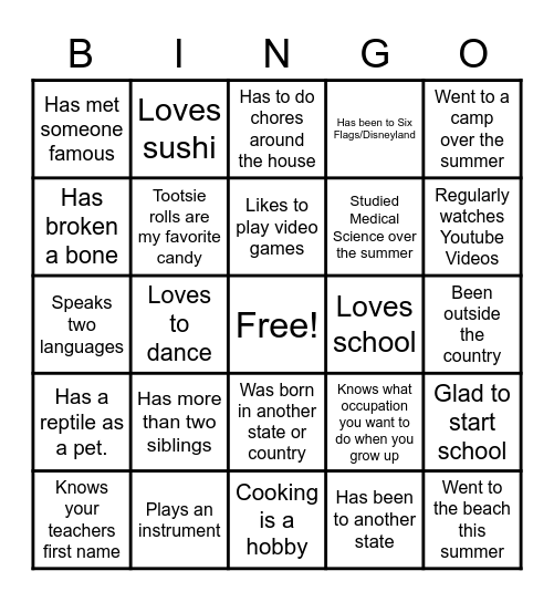 Impossible Bingo Card