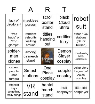 Hunter's SawCon 2021 Bingo Fart Bingo Card