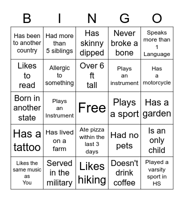 Sign my card! Bingo Card