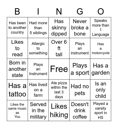 Sign my card! Bingo Card