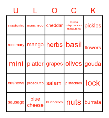 U-Lock Bingo Card