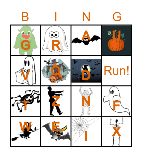 ABC Halloween Bingo Card