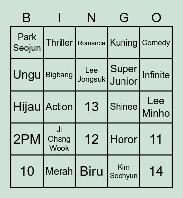 Minganz @svtinggi Bingo Card