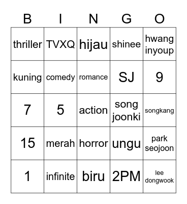 tyun's Bingo Card