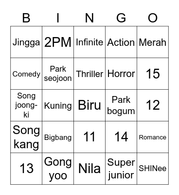 WANGI Bingo Card