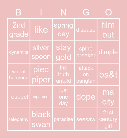 britt's bingo (spare 1.0) a Bingo Card