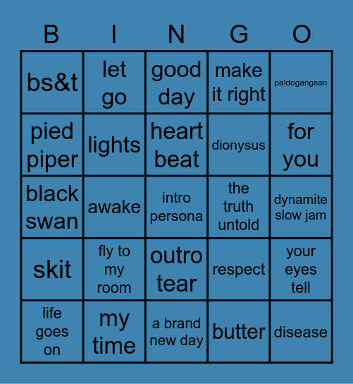 britt's bingo (spare 1.0) d Bingo Card