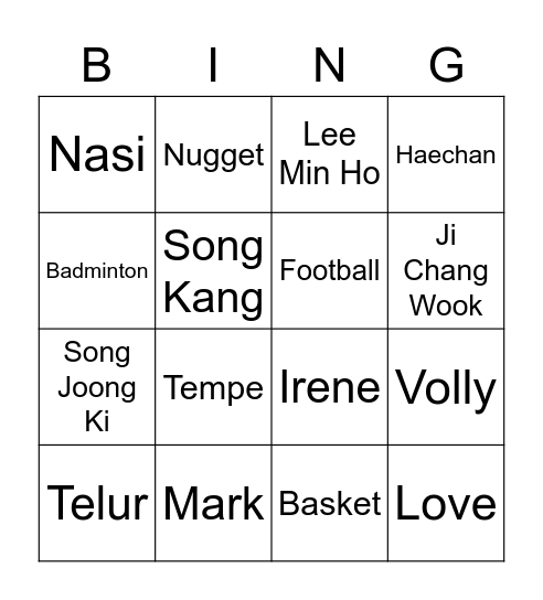 Losmen Bingo Card