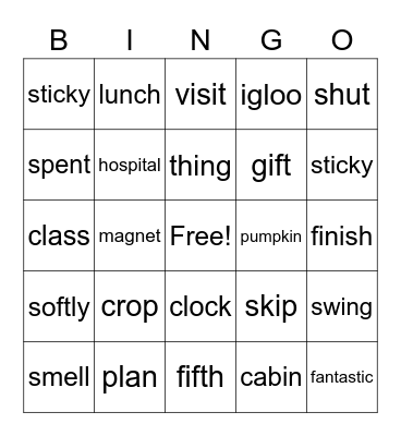 Spelling Lesson 1 Journeys 3rd Grade Bingo Card