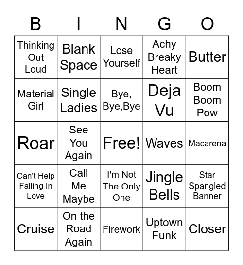 Singo Bingo Card