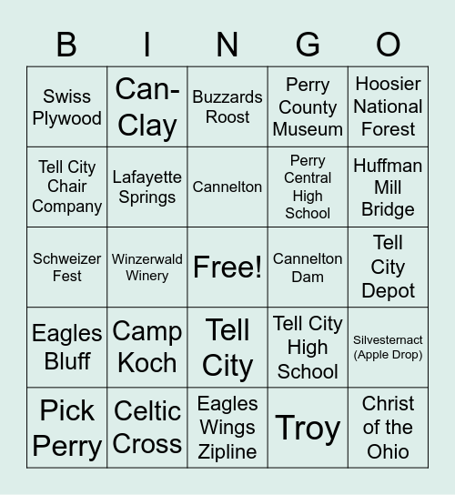 Perry County Bingo Card