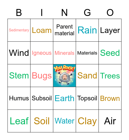 Vocabulary Review Plants and Soil Layer Bingo Card
