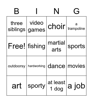 Caleb Russell Bingo Card