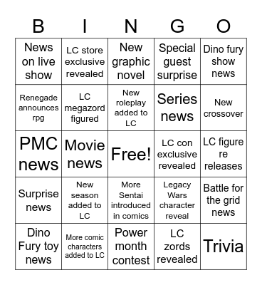 Power Month Bingo Card