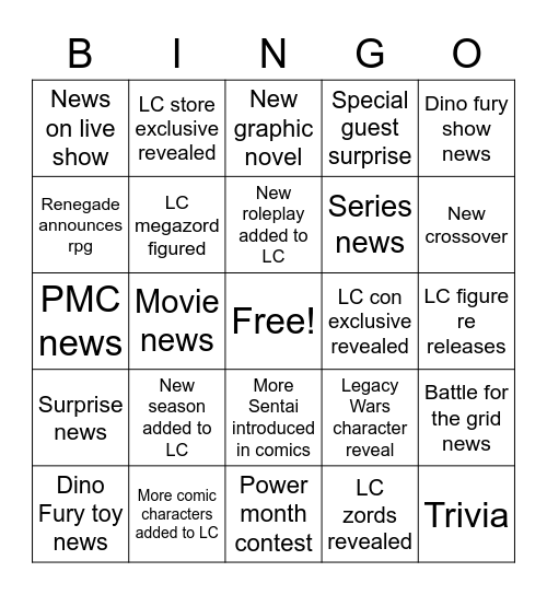 Power Month Bingo Card