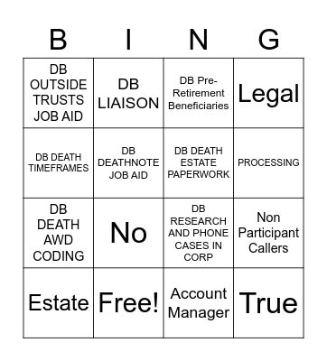DEATHNOTES 103 Bingo Card
