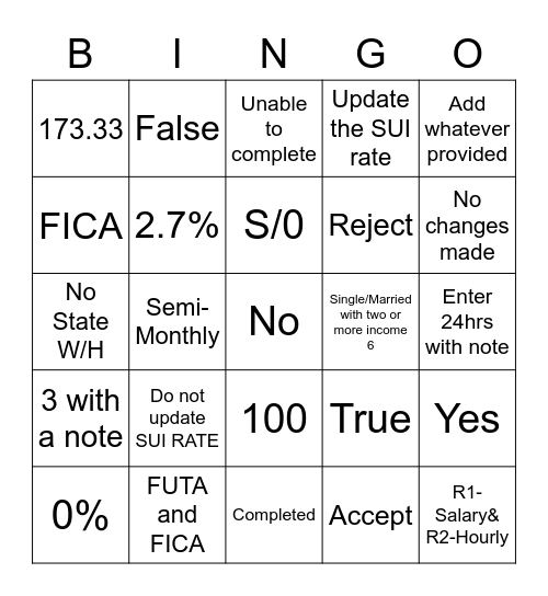 COE-DE Bingo Card
