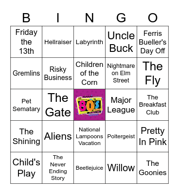 80's BINGO! Bingo Card