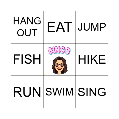 Leisure Time Activity Verbs Bingo Card