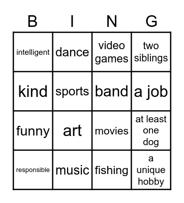 Mychaela Colley Bingo Card