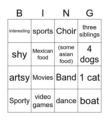 Nicholas Welty Bingo Card