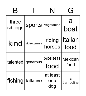 Parker Pawlowski Bingo Card