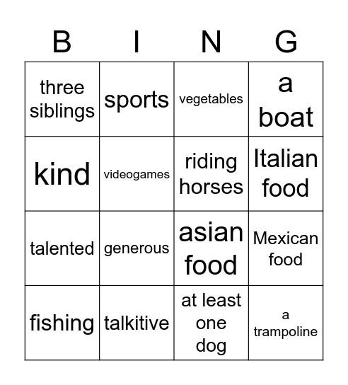 Parker Pawlowski Bingo Card