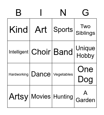 Emily Romo Bingo Card