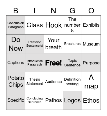 End of the Summer Bingo! Bingo Card