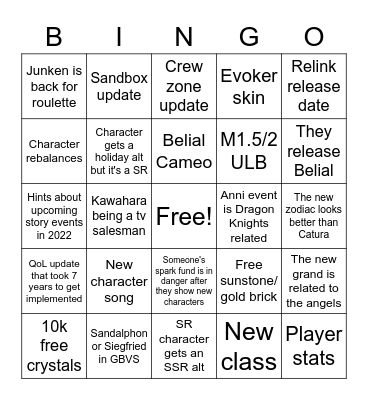 ANTICHRIST'S GBF FES STREAM Bingo Card